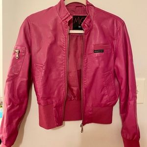 Members Only hot pink leather jacket